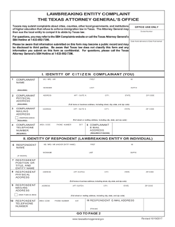 Sanctuary Complaint form thumbnail